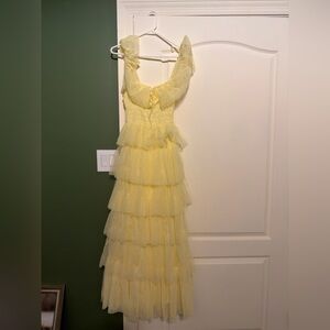 MARBLE Lemon Tulle Maxi Dress